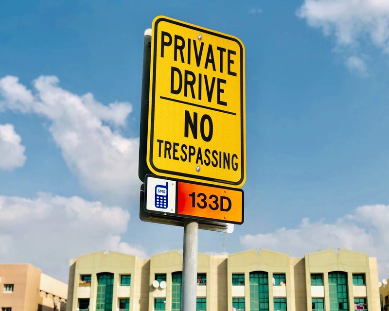 Faittoo علامة قيادة خاصة من فايتيتو، علامة عدم التعدي، 18 × 12 بوصة، ورقة عاكسة من الدرجة الهندسية، ألمنيوم مقاوم للصدأ، مقاوم للعوامل الجوية، مقاوم للماء، حبر متين، سهل التركيب، للاستخدام الداخلي والخارجي - Image 5